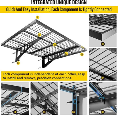 2x3ft 2Pack Wire Shelving Unit Heavy Duty Garage Storage Shelves Wall Mounted - Image 5