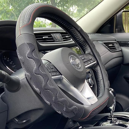 PINCTROT D Shaped 14 Inch Small Sized Steering Wheel Cover Great Grip by PINCTROT