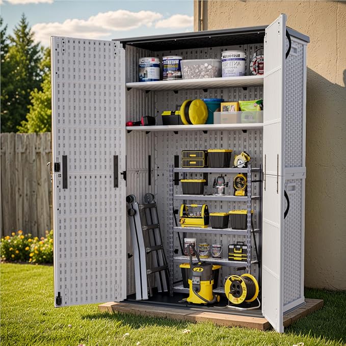 Patiowell 50 cu.ft Plastic Outdoor Storage Shed, Lockable Waterproof Resin - Image 2