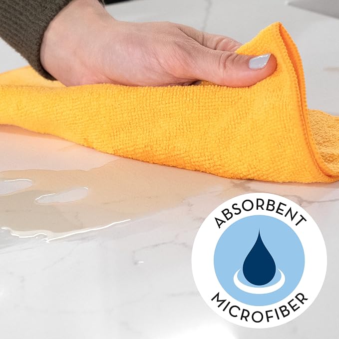 S&T INC. 25 Pack Microfiber Cleaning Cloth, Bulk Towels - Image 2