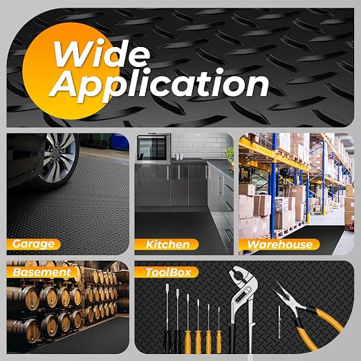 7.8 x 20 FT Garage Floor Mat, 2.8mm Thickness Diamond Plate Vinyl Garage - Image 8