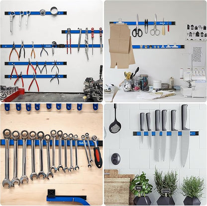 6 Pieces 24" Magnetic Tool Holder Strip, Metal Tool Organizer Rack - Image 6