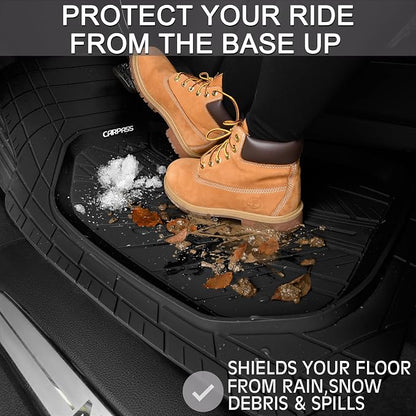 CAR PASS DeepDish Heavy Duty Rubber Floor Mats 3-Piece, Universal M-XL Size - Image 5
