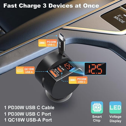 Retractable USB C Car Charger - Image 4