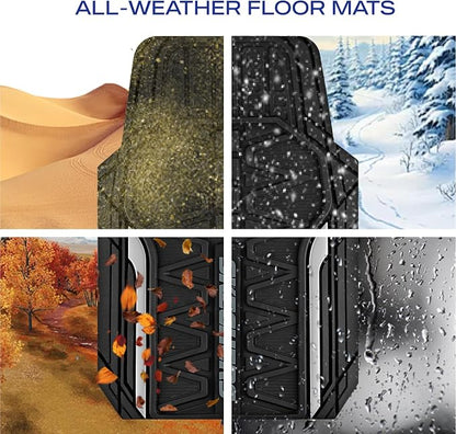 Skechers Heavy Duty Rubber Car Mats Full Set, All Weather Floor Mats, - Image 7