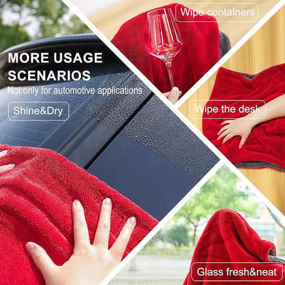 2 Pack XL Car Drying Towel – 1300GSM Ultra Absorbent Microfiber, Twisted Loop - Image 7