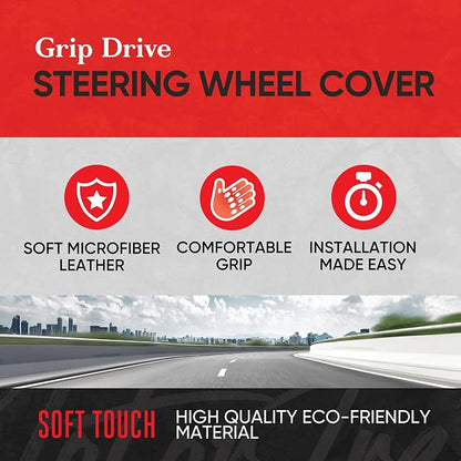 Motor Trend GripDrive Carbon Fiber Steering Wheel Cover, Non-Slip Sporty Racing - Image 2