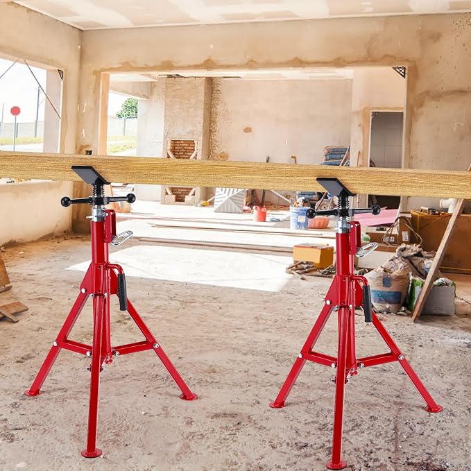 V-Head Pipe Jack Stand, Heavy-Duty Folding Pipe Stand - Image 9