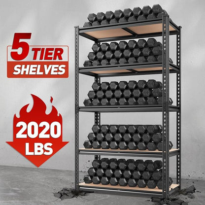 REIBII 2020LBS Storage Shelves 5 Tier Garage Shelving Heavy Duty, Adjustable - Image 4
