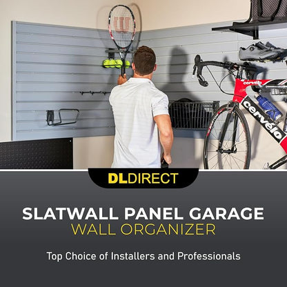 2'H x 4'W Slatwall Panel Garage Wall Organizer: Heavy Duty Wall Mounted PVC - Image 2