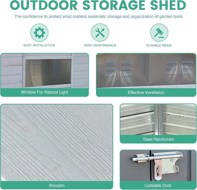 MyVoice 8x8 FT Wooden Outdoor Storage Shed - Image 5