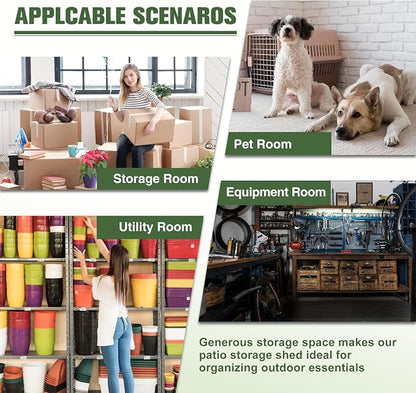 6x6 Resin Outdoor Storage Shed Kit-Perfect to Store Patio Furniture, Garden - Image 5
