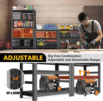 63" Heavy Duty Garage Shelving, 5-Tier Adjustable Storage Shelf, 2000lbs - Image 5