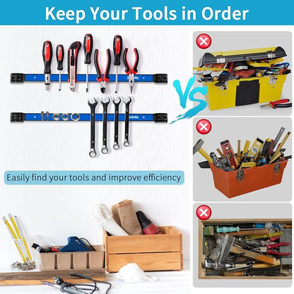 12" 18" 24" Magnetic Tool Holder Strip, Metal Tool Organizer Rack - Image 5