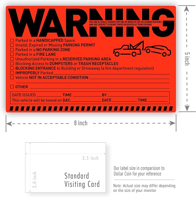 Easykart 500 Parking Violation Notice Stickers - Image 4