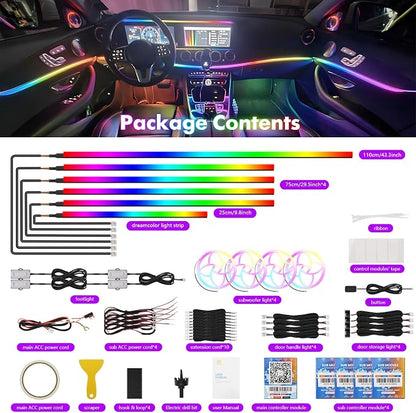 New Version Dreamcolor Acrylic Car Interior Lights 22 in 1 RGB LED Strip Lights - Image 9