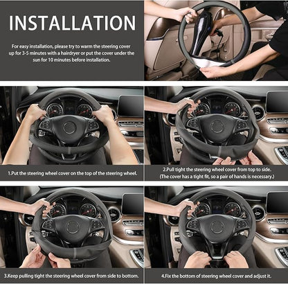 COFIT Breathable Car Steering Wheel Cover 15 inch Auto Universal Leather Wrap - Image 6