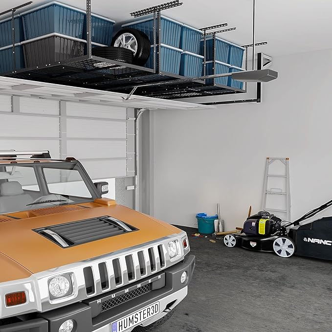 FLEXIMOUNTS 3x8 Overhead Garage Ceiling Storage Rack, Adjustable Garage - Image 2
