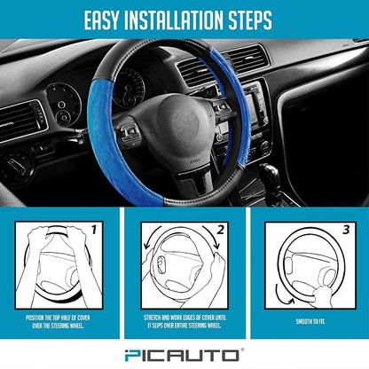 PIC AUTO Steering Wheel Cover, Silk Grain Leather Car Steering Wheel Protector - Image 7