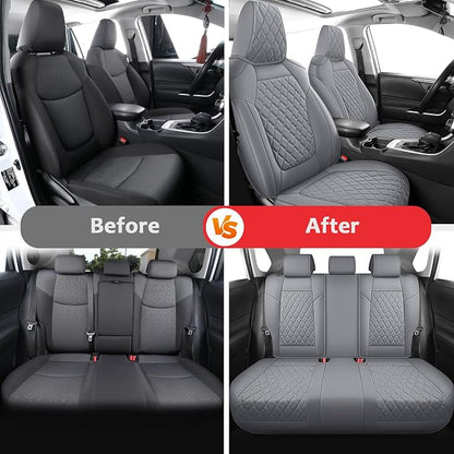 MIROZO RAV4 Seat Covers, Faxu Leather Car Seat Covers Non-Hybrid Fits - Image 5