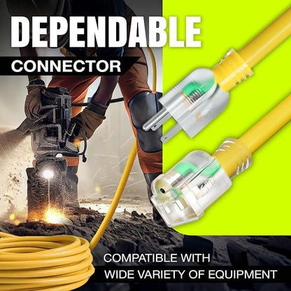 50ft Outdoor/Indoor Extension Cord 10/3 Gauge Ultra Heavy Duty 3 Prong SJTW - Image 4