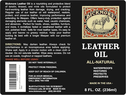 Leather Oil Leather Conditioner 8oz | Waterproofs, and Restores Boots, and All - Image 4