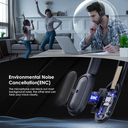 Wireless Headset with ANC & ENC, Wireless Headphones with Flip-to-Mute - Image 2