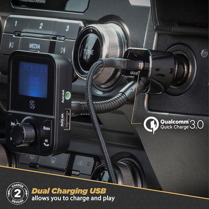 Scosche SBTFM1-XCES0 Bluetooth 5.0 FM Transmitter w/ Dual USB Charger Ports - Image 4