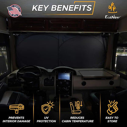EcoNour Butterfly RV Windshield Sunshade | Windshield Cover Sunshade - Image 2