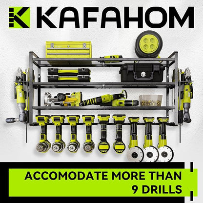 KAFAHOM Power Tool Organizer Wall Mount, 9 Drill Holders - Image 4