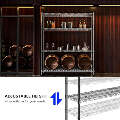 1760 LBs 4 Tier Storage Rack Metal Wire Shelving Unit, Storage Standing Shelf - Image 5