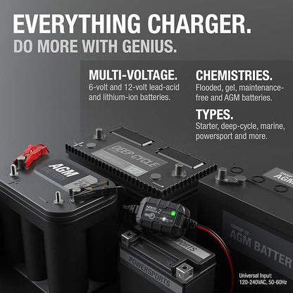 NOCO GENIUS2: 2A 6V/12V Smart Battery Charger – Automatic Maintainer, Trickle - Image 5