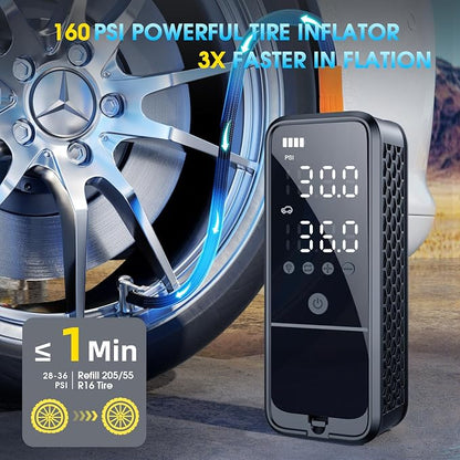 Tire Inflator Portable Air Compressor, 160 PSI Air Pump - Image 2