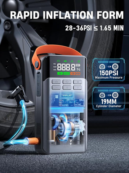 8-in-1 Car Jump Starter with Air Compressor, 5500A Portable Jump Starter Pack - Image 3