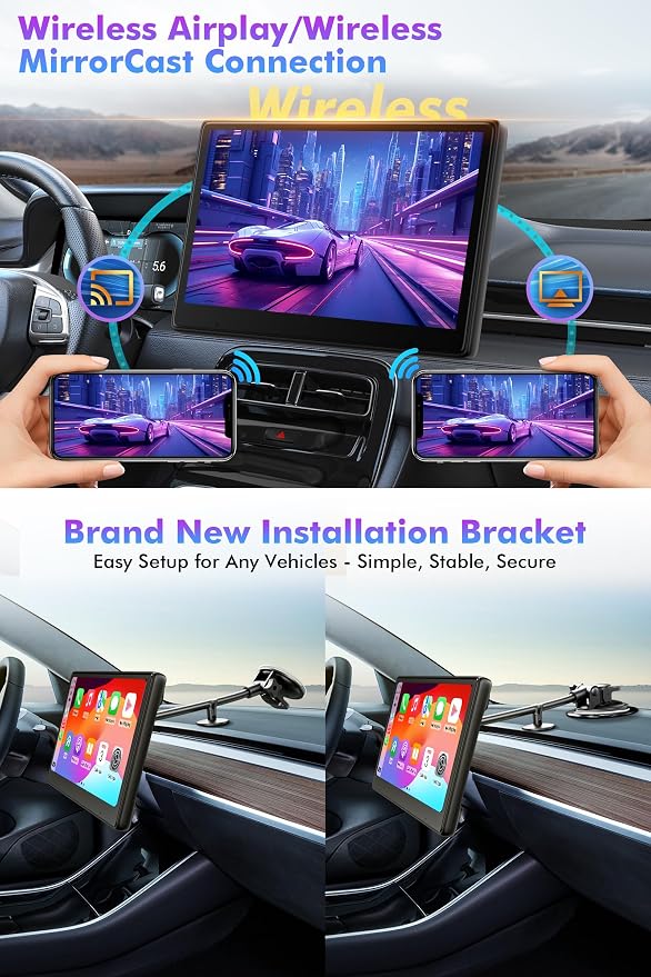 10" Touch Screen for Car, Used for Wireless Apple Carplay Android Auto - Image 6