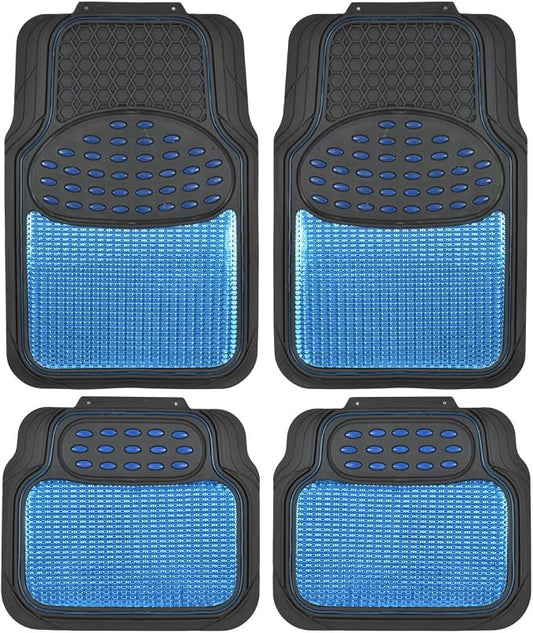 Blue All Weather Heavy Duty Universal Fit Car Floor Mats Interior Liners by BDK
