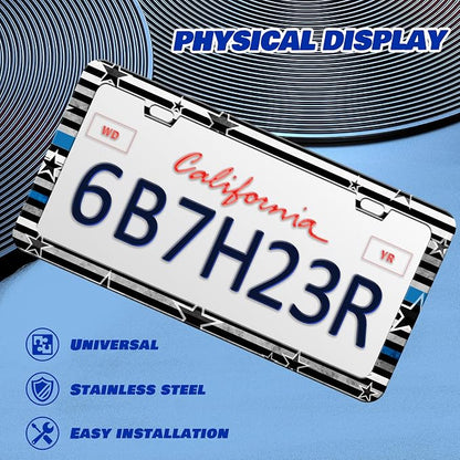 American Flag Blue Line License Plate Frame Star Flag License Plate Frames - Image 3