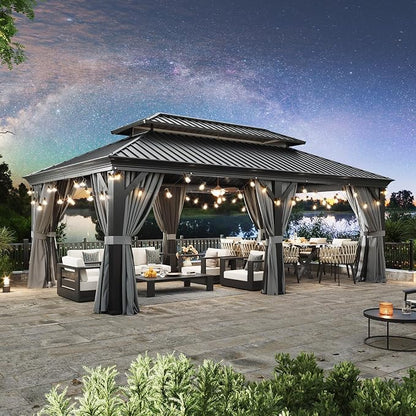 Aoxun 12' X 20' Hardtop Gazebo, Aluminum Outdoor Gazebo - Image 2