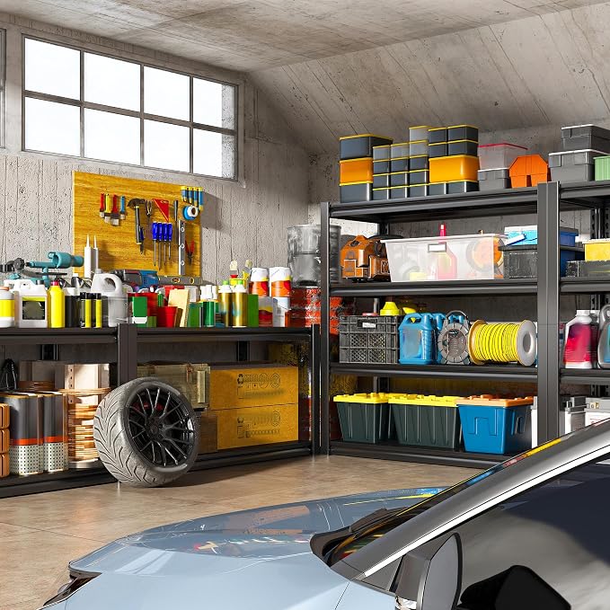 Raybee 40" W Garage Shelving Heavy Duty Storage Shelves 56.9" H Metal Shelving - Image 2