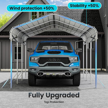 10x15 Carport, Heavy Duty Metal Car Port, All-Weather Protection, Easy Assembly - Image 5