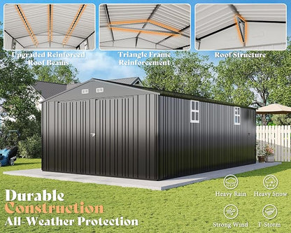 AMERLIFE 13.2x21x8 FT Outdoor Metal Garage Shed, Extra Large Storage Shed - Image 7