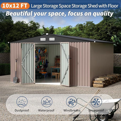 10x12 FT Metal Storage Sheds Outdoor - Image 4