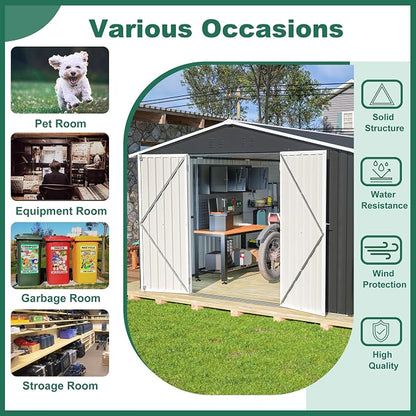 Outdoor Storage Shed 10x12 FT, Utility Metal Tool Storage - Image 6