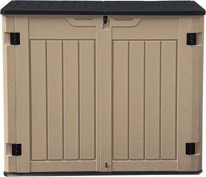 DWVO 35 Cuft Outdoor Horizontal Storage, Waterproof Resin Storage Shed by DWVO
