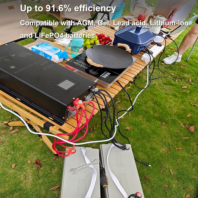 WZRELB 8000W 24V Pure Sine Wave Inverter, 24 Volt DC to AC 120V 240V Split - Image 4