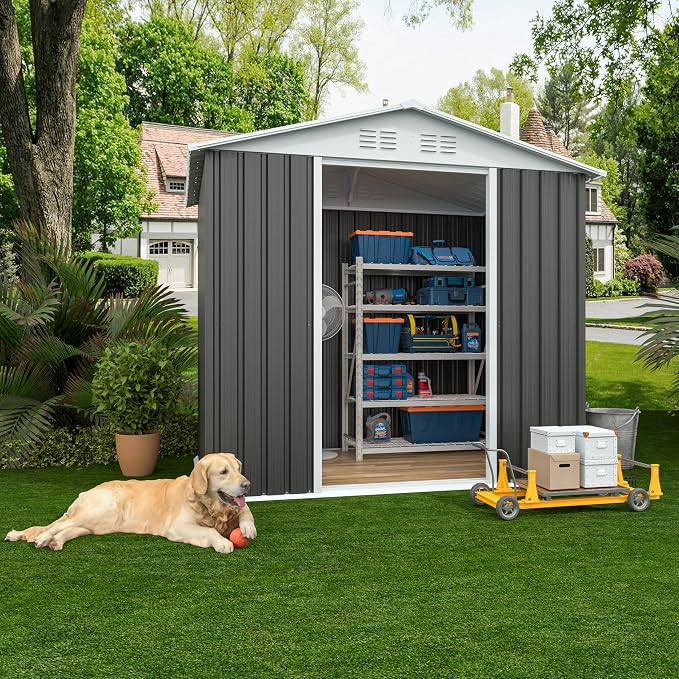 6x4 FT Outdoor Metal Storage Shed - Image 3
