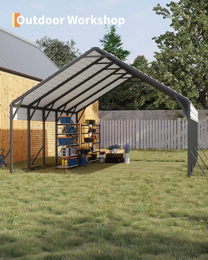 20'x25'x13' Metal Carport for 2 Cars, Heavy Duty Car Ports for Heavy Snow - Image 8