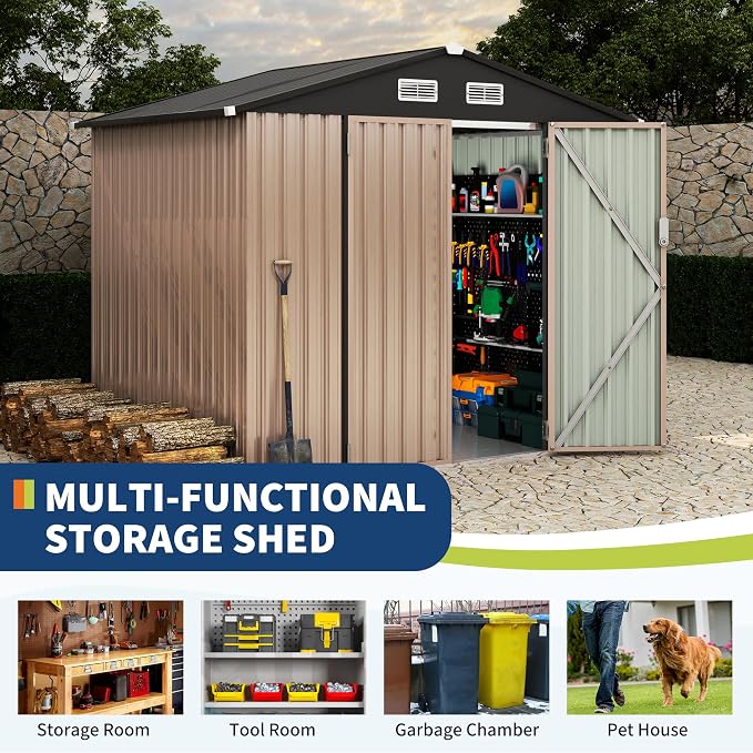 6x8 FT Metal Storage Sheds Outdoor - Image 3