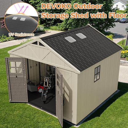 Devoko 10 x 10 FT Plastic Outdoor Storage Shed - Image 2