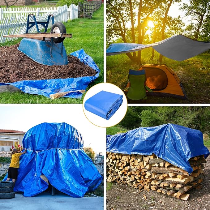 Tarp 16x20 Feet 14 Mil Heavy Duty Waterproof Tarp, Large Multipurpose Cover - Image 7